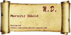 Mersitz Dávid névjegykártya